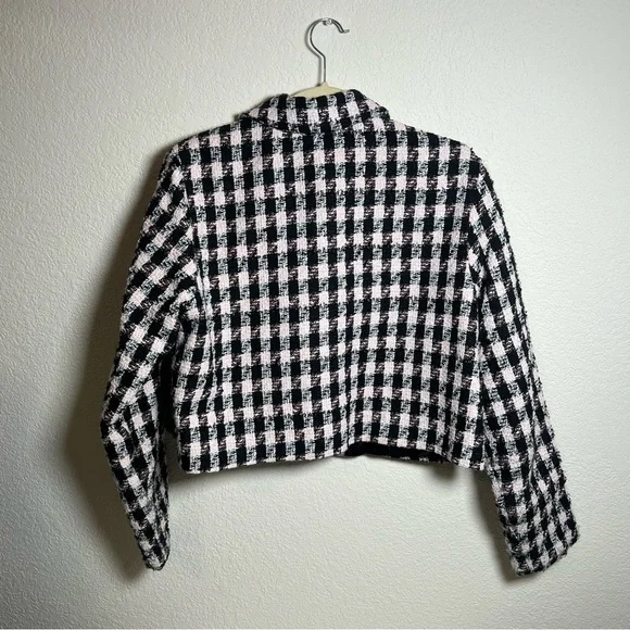 Anthropologie Hutch pink and black plaid blazer - Picture 5 of 6